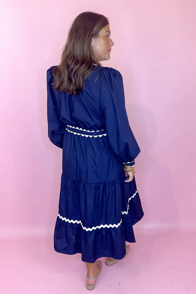 Navy midi dress