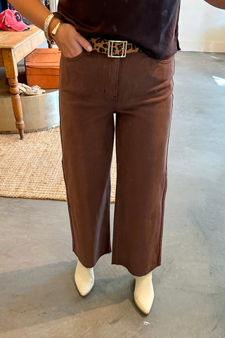 brown wide leg jean