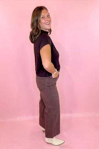 brown wide leg jean
