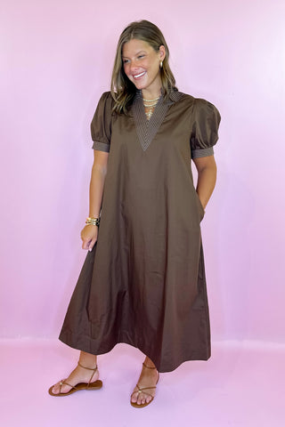 Made For More Midi Dress Brown