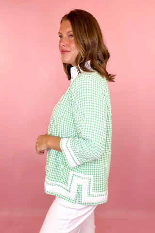 Gingham Top Green