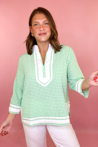 Gingham Top Green