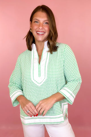 Gingham Top Green