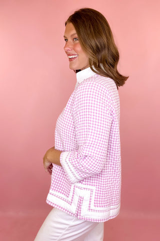 Gingham Top Pink