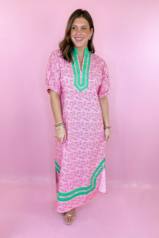 Floral Midi Dress Pink