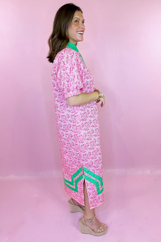 Make It Memorable Floral Midi Dress Pink