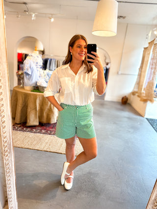 Striped Shorts Green