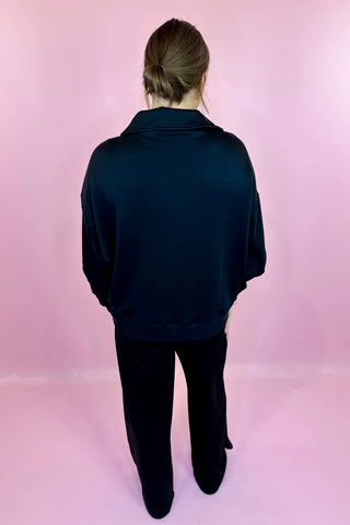 Scuba Collared Lounge Set Black