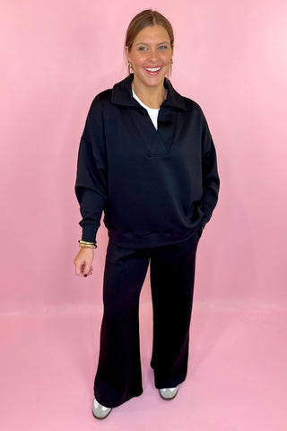 Scuba Collared Lounge Set Black