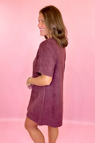 Suede Mini Dress Merlot
