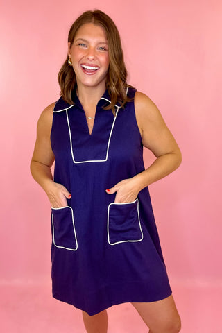 Sleeveless Mini Dress Navy