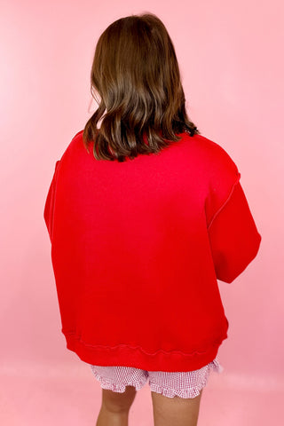 Merry Embroidered Mock Sweatshirt