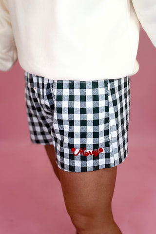 Merry Gingham Boxer Short Green