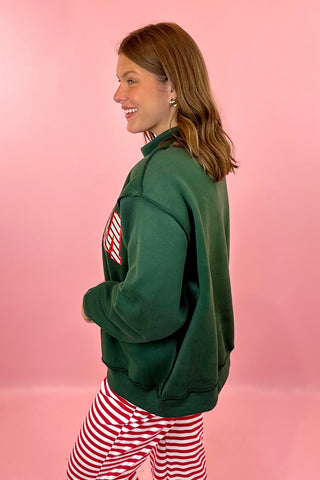 Mock Neck Sweatshirt Green