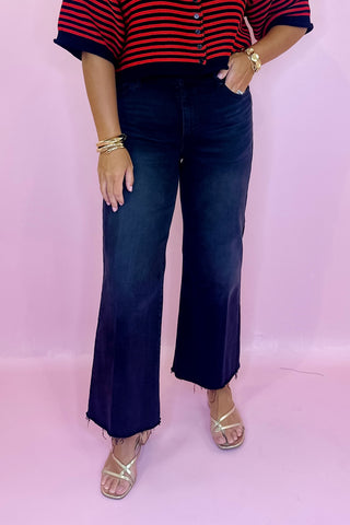 Slim Wide Leg Cropped Jean Black
