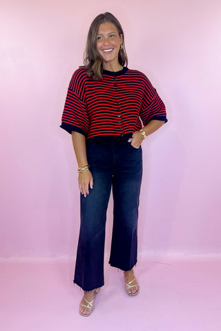 Slim Wide Leg Cropped Jean Black