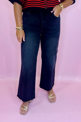 Slim Wide Leg Cropped Jean Black