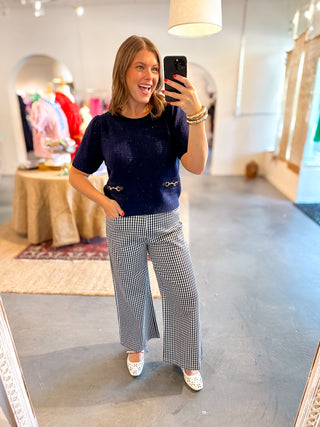 Mod About You Textured Top - Navy