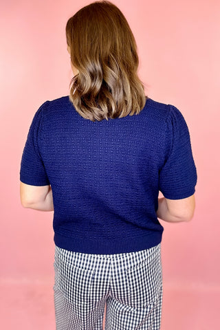 Mod About You Textured Top - Navy