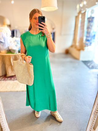 Sleeveless Midi Dress Green