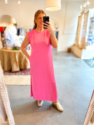 Sleeveless Midi Dress Pink