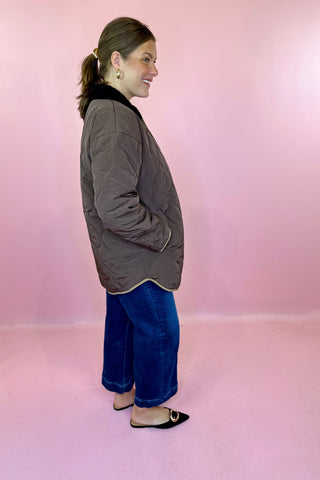 Quilted Jacket Brown