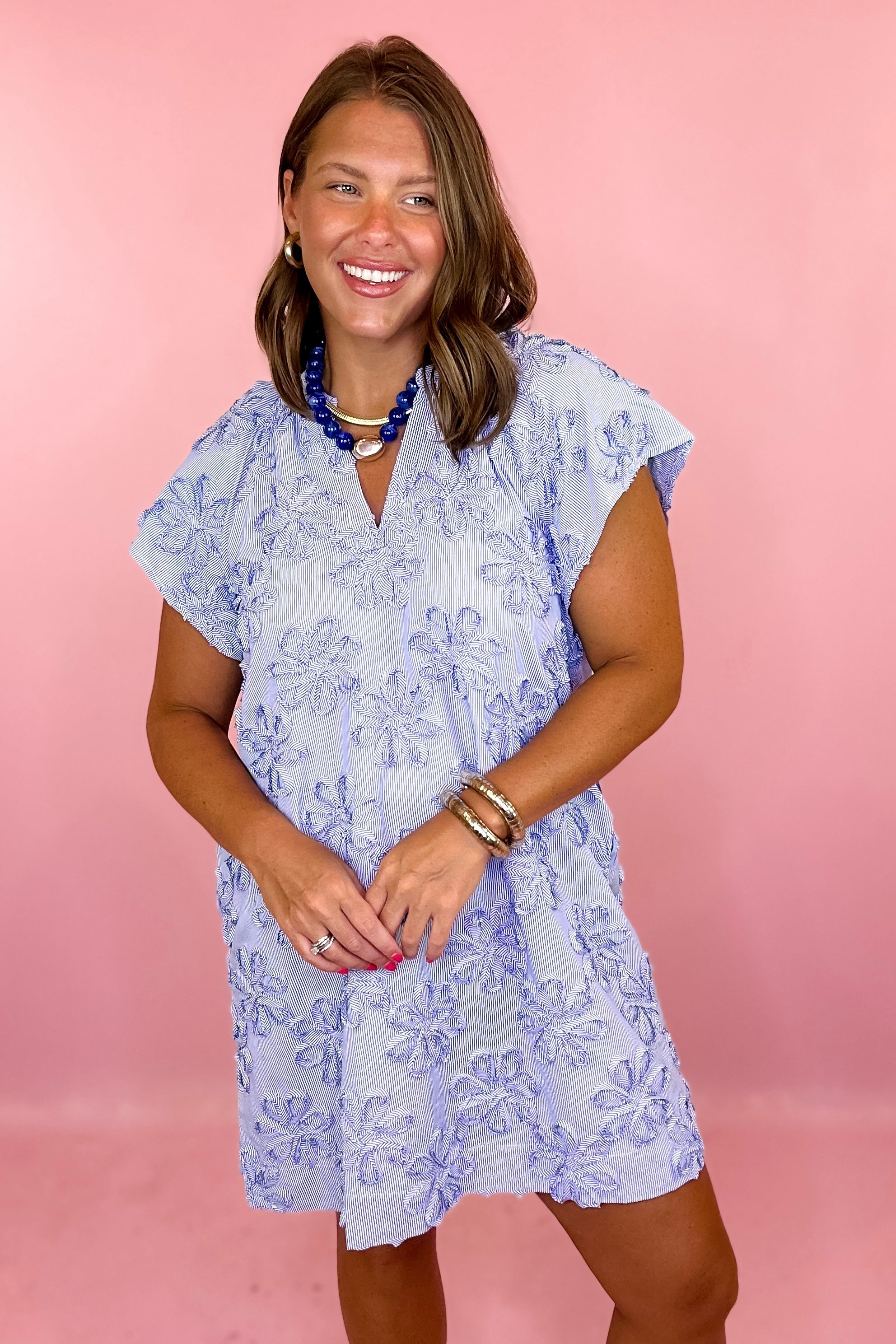 My Debut Floral Stripe Mini Dress