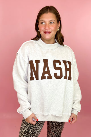 Nash Embroidered Mock Neck Sweatshirt