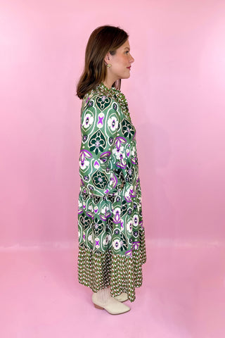 Green Floral Midi Dress