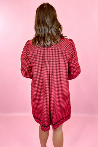 Plaid Mini Dress Red