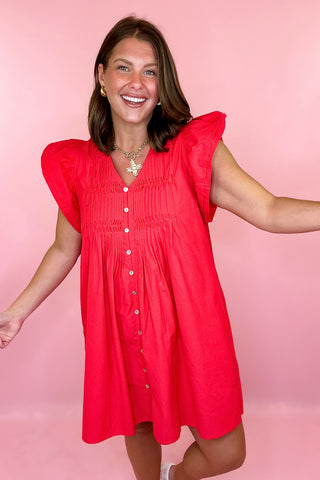 Red mini dress