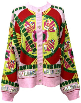Queen Of Sparkles: Multi Mahjong Button Up Cardigan
