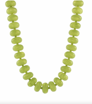 Rondelle Flat Ball Necklace - Chartreuse