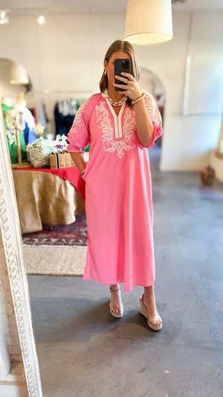 Embroidered Midi Dress