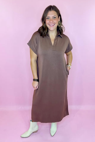 brown midi dress