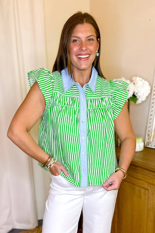 Striped Top Green