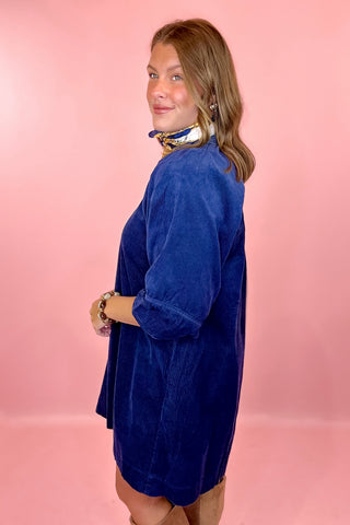 Corduroy Mini Dress Navy