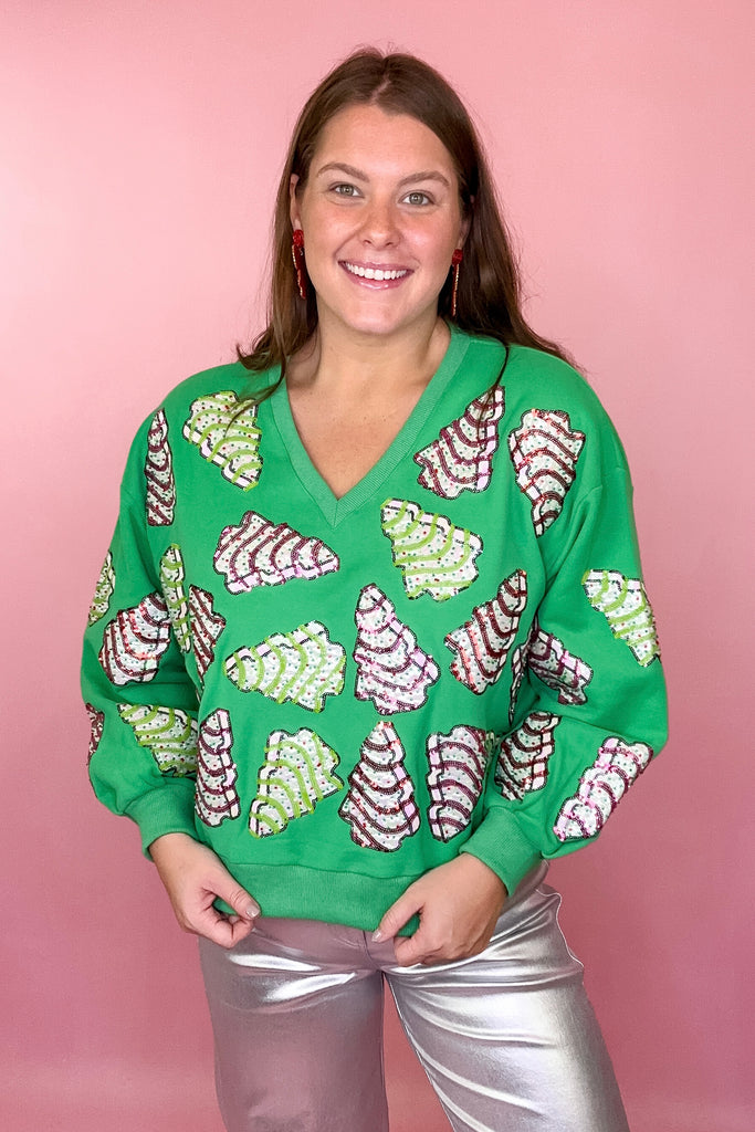 Queen Of Sparkles Green little debbie tree sweatshirt