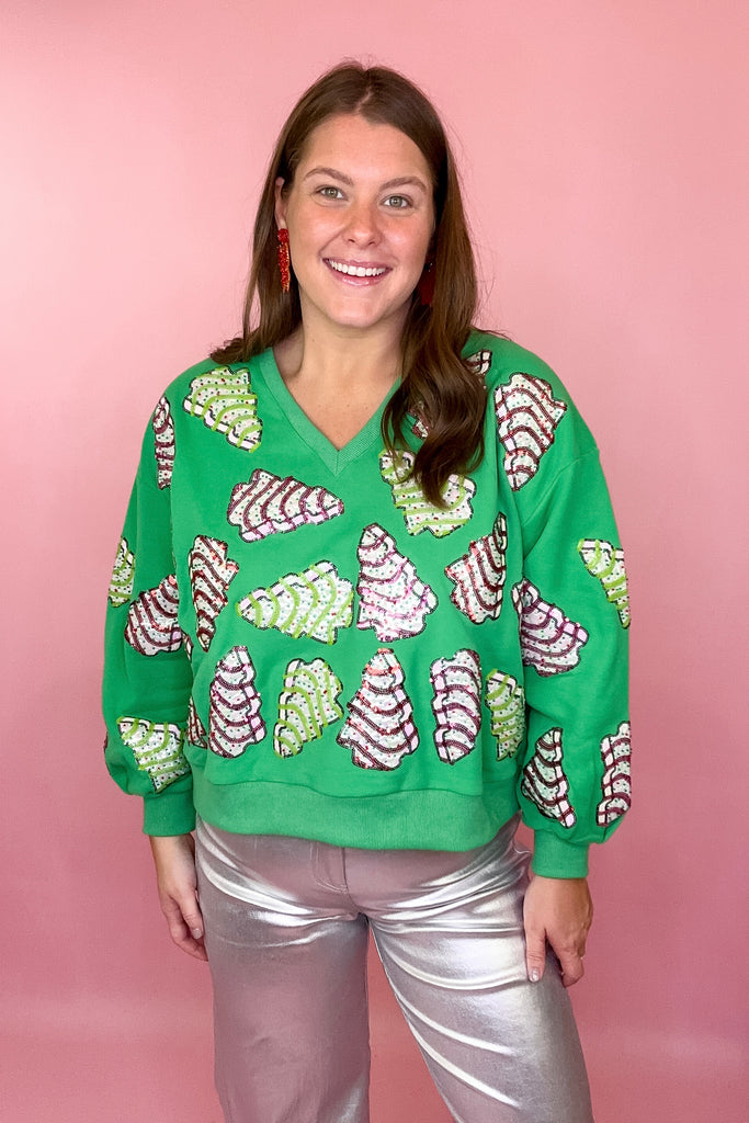 Queen Of Sparkles Green little debbie tree sweatshirt