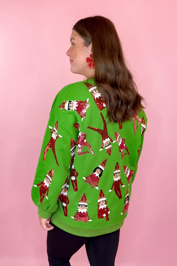 Queen Of Sparkles Green Elf Sweatshirt