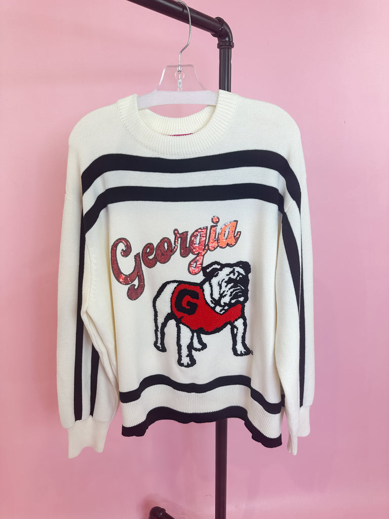 Queen Of Sparkles UGA licensed georgia sweater