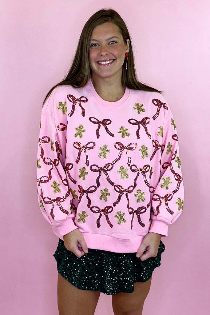 Queen of sparkles gingerbread men & bows sweatshirt