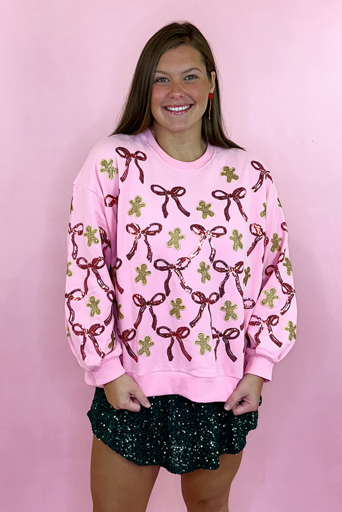 Queen of sparkles gingerbread men & bows sweatshirt