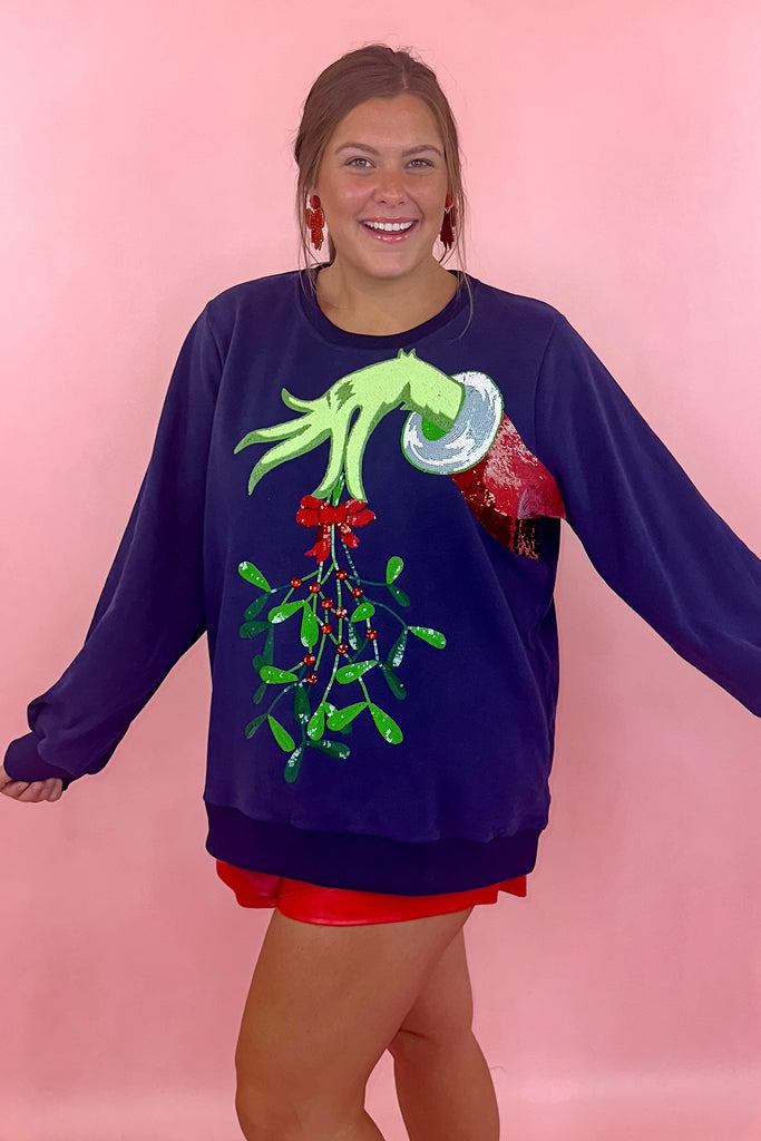 Queen Of Sparkles Grinch Mistletoe Sweatshirt