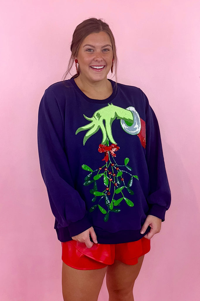 Queen Of Sparkles Grinch Mistletoe Sweatshirt