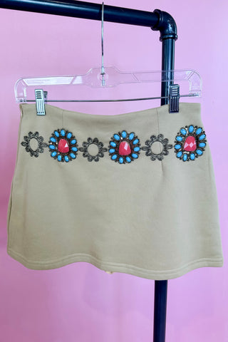 Queen Of Sparkles Turquoise Necklace Skort