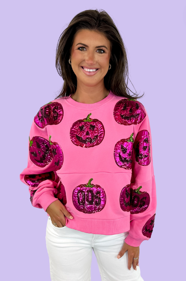 Queen Of Sparkles Pink QOS O'Lantern Sweatshirt