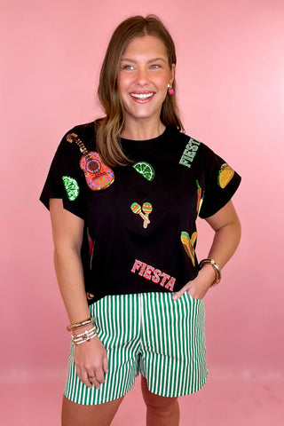 Queen Of Sparkles Black Fiesta Icon Tee