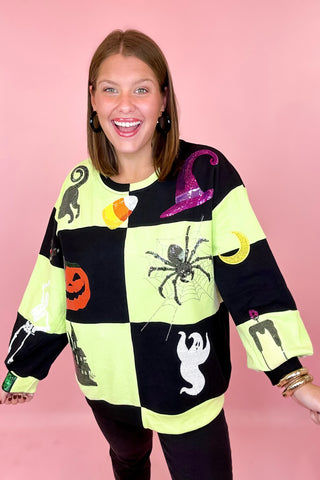 Queen Of Sparkles Green Black Halloween Icon Sweatshirt