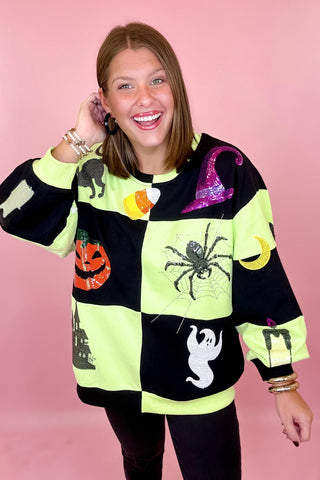 Queen Of Sparkles Green Black Halloween Icon Sweatshirt
